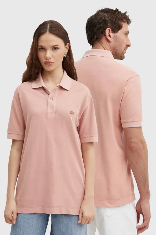 ružová Bavlnené polo tričko Lacoste Unisex