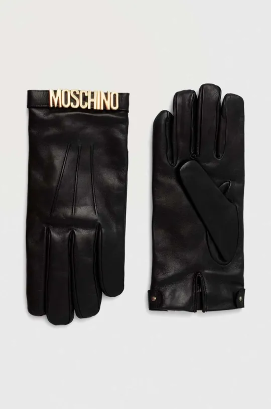 čierna Kožené rukavice Moschino Dámsky
