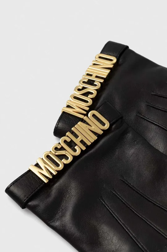 Usnjene rokavice Moschino črna