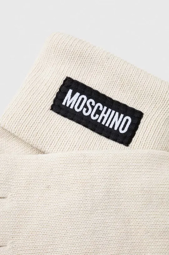 Кашемірові рукавички Moschino бежевий
