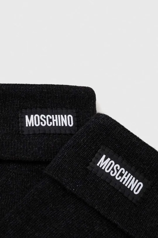 Γάντια κασμίρ Moschino μαύρο