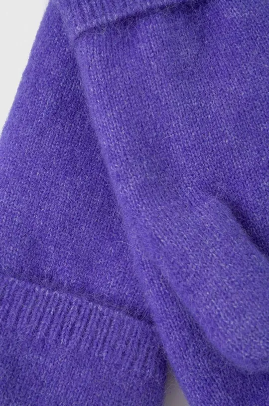 Вовняні рукавички Samsoe Samsoe фіолетовий