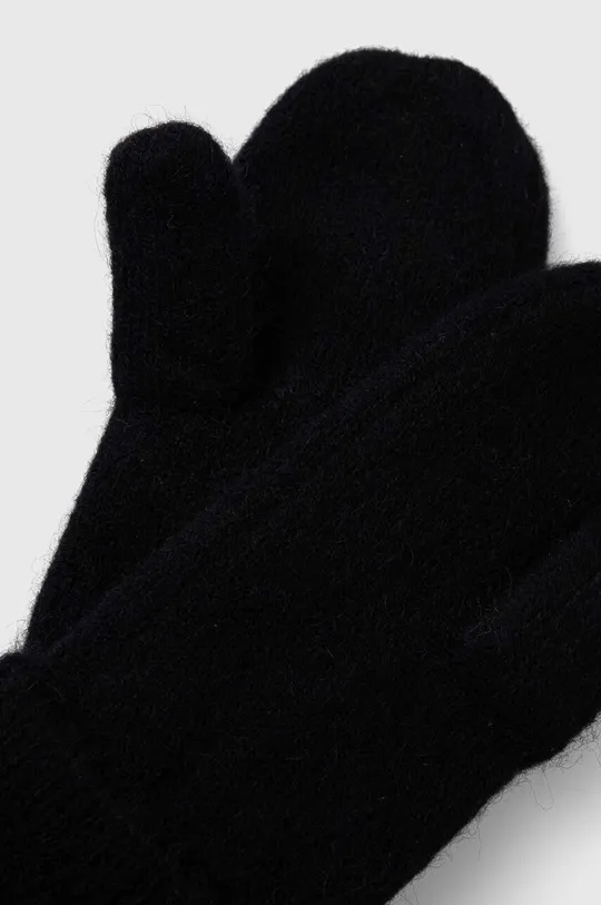 Μάλλινα γάντια Samsoe Samsoe μαύρο