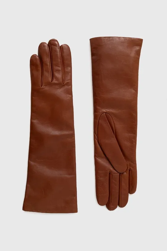 καφέ Δερμάτινα γάντια Weekend Max Mara Γυναικεία