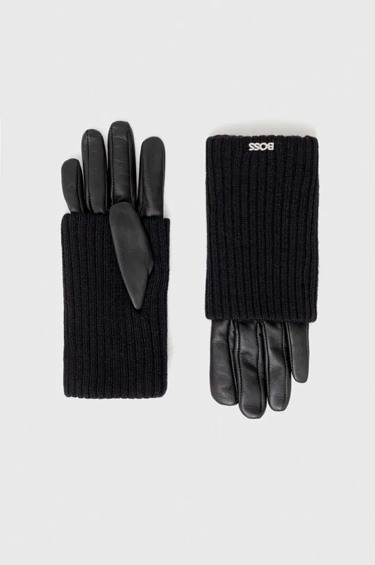 μαύρο Μάλλινα γάντια BOSS Γυναικεία