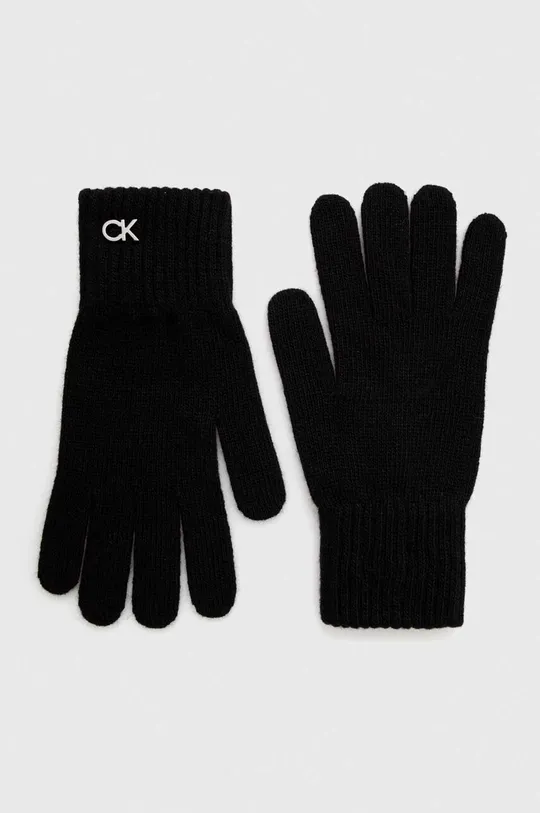 μαύρο Γάντια από μείγμα μαλλιού Calvin Klein Γυναικεία