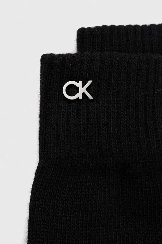 Γάντια από μείγμα μαλλιού Calvin Klein μαύρο