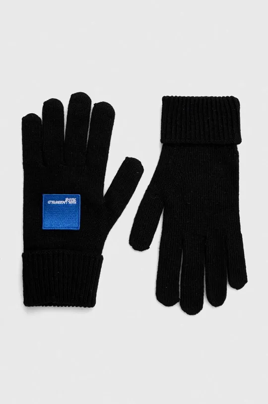 μαύρο Γάντια με μείγμα κασμίρ Karl Lagerfeld Jeans Unisex
