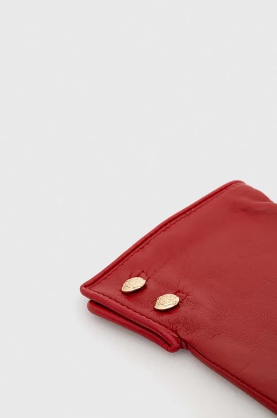 Lauren Ralph Lauren rękawiczki skórzane czerwony