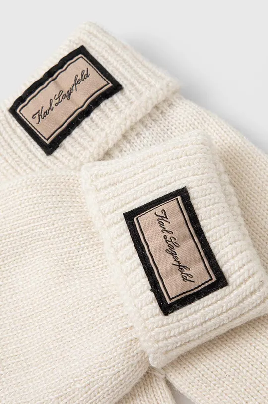 Karl Lagerfeld guanti con aggiunta di lana beige
