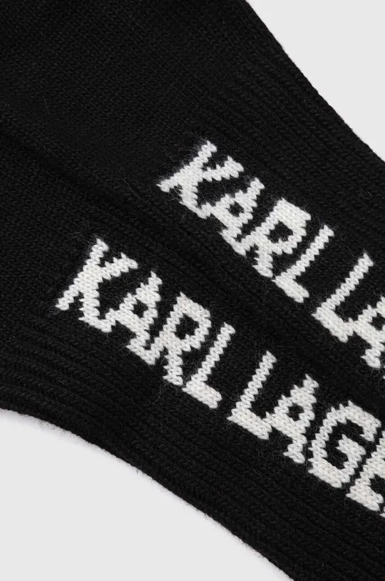 Γάντια κασμίρ Karl Lagerfeld μαύρο