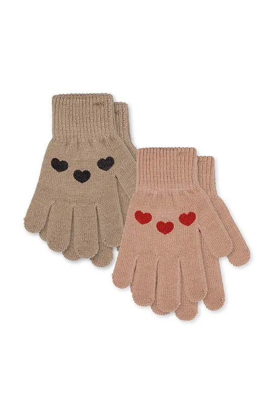 καφέ Παιδικά γάντια Konges Sløjd 2-pack Για κορίτσια