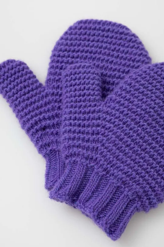 Детские шерстяные перчатки United Colors of Benetton фиолетовой