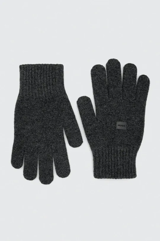 γκρί Μάλλινα γάντια HUGO Ανδρικά
