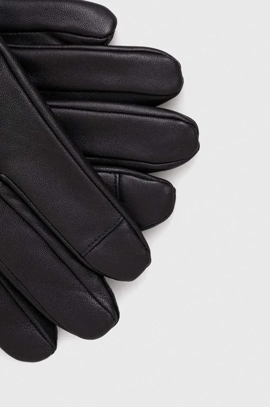 Usnjene rokavice BOSS črna