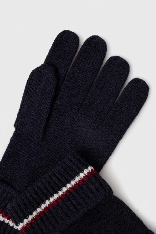 Перчатки с примесью шерсти Tommy Hilfiger тёмно-синий