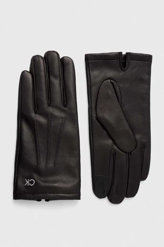 μαύρο Δερμάτινα γάντια Calvin Klein Ανδρικά