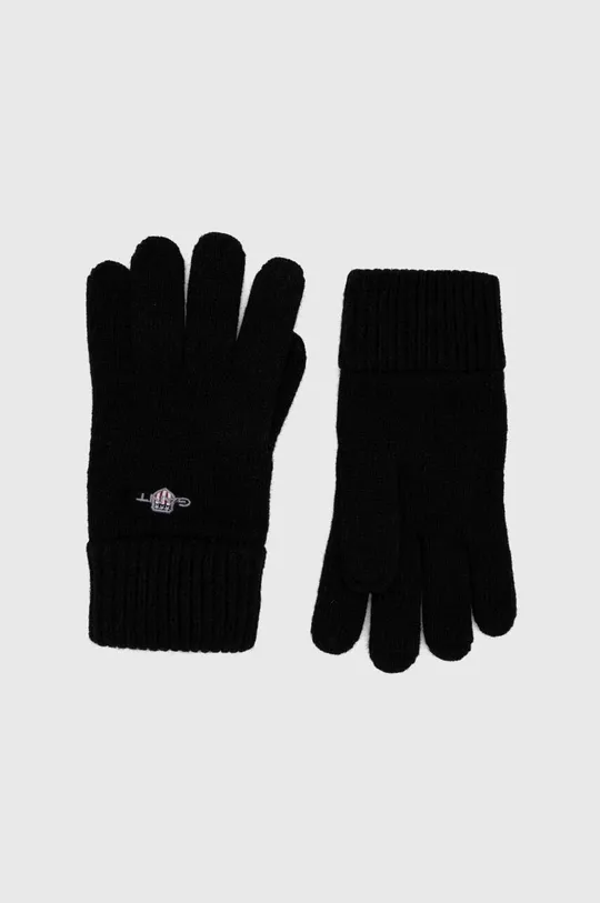 čierna Vlnené rukavice Gant Unisex