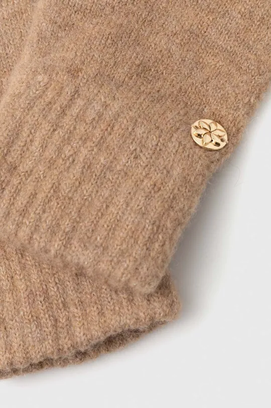 Granadilla guanti con aggiunta di lana beige