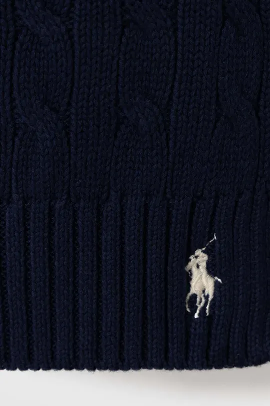 Polo Ralph Lauren szalik bawełniany granatowy