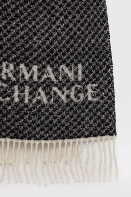 Μάλλινο κασκόλ Armani Exchange μαύρο