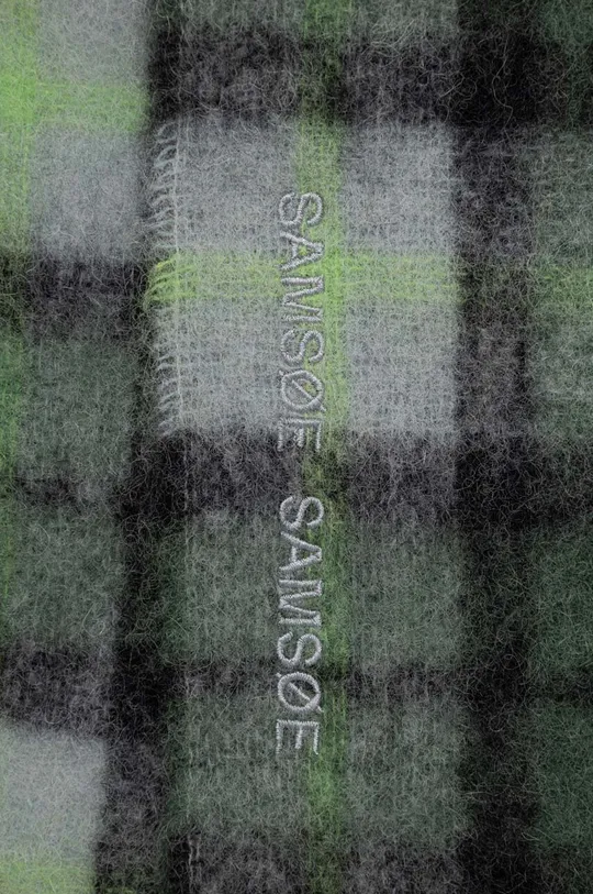 Вълнен шал Samsoe Samsoe зелен