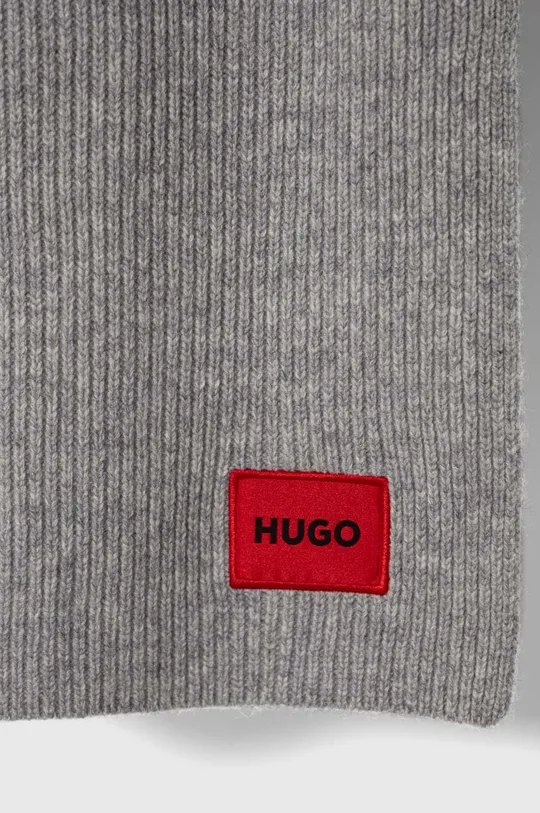 Шерстяной шарф HUGO серый