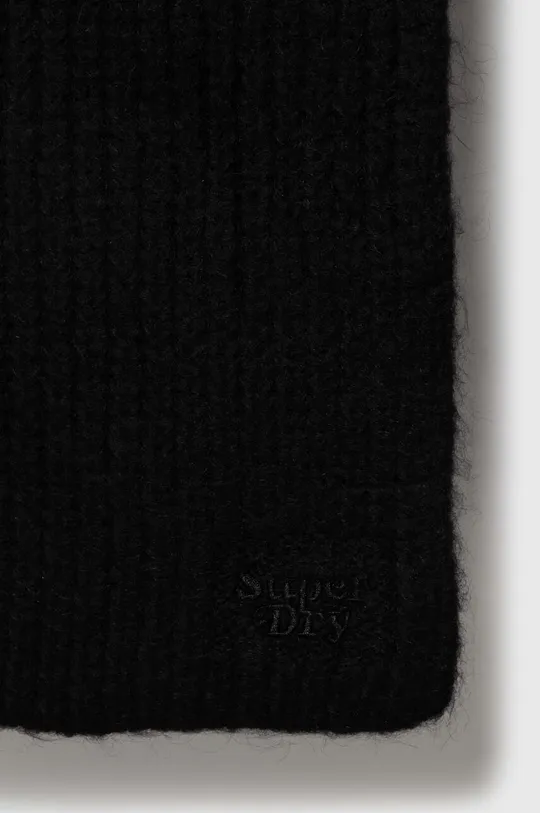 Superdry sciarpacon aggiunta di lana nero