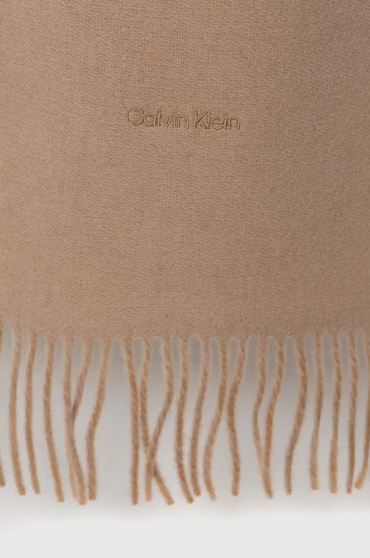 Μάλλινο κασκόλ Calvin Klein μπεζ
