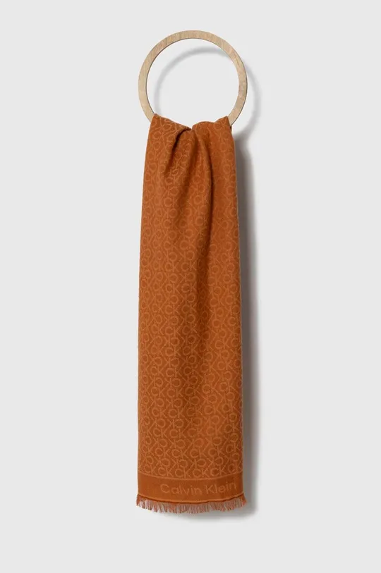 pomarańczowy Calvin Klein szalik wełniany Damski
