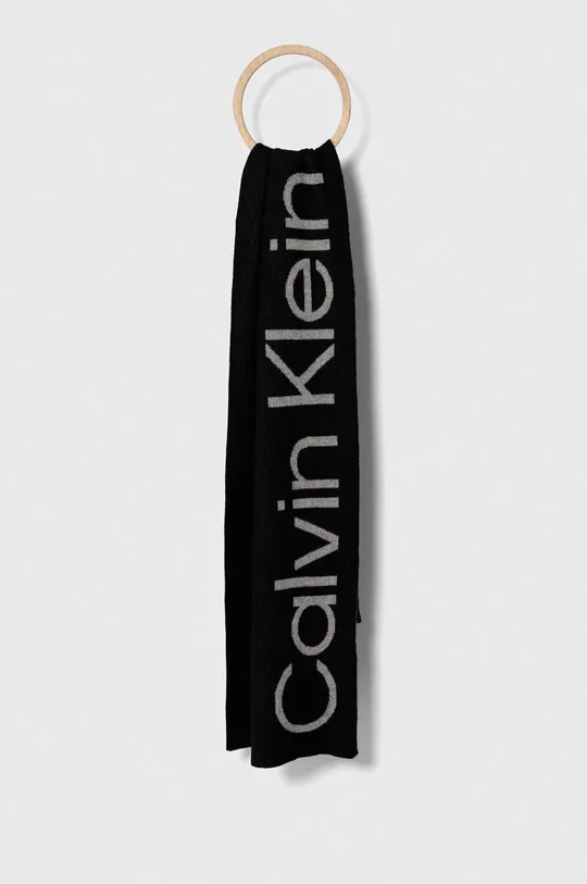 črna Šal s primesjo volne Calvin Klein Ženski