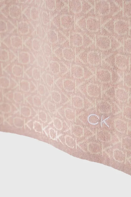 Μαντήλι από μείγμα μαλλιού Calvin Klein ροζ
