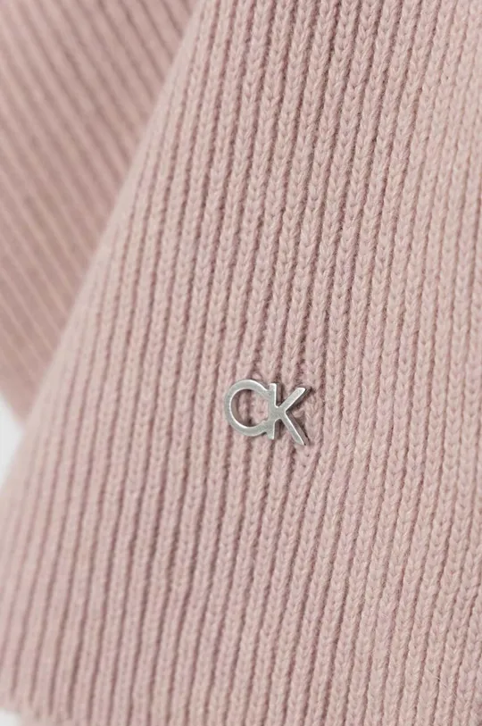 Μαντήλι από μείγμα μαλλιού Calvin Klein ροζ