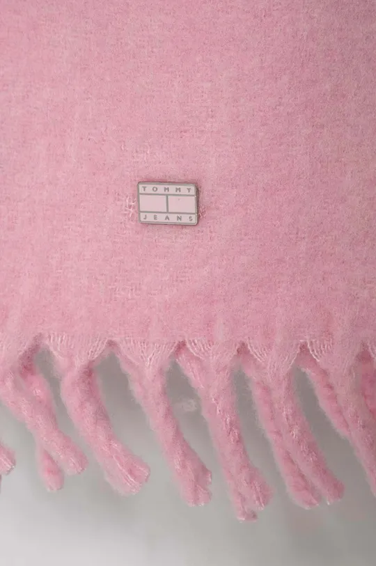 Μάλλινο κασκόλ Tommy Jeans ροζ