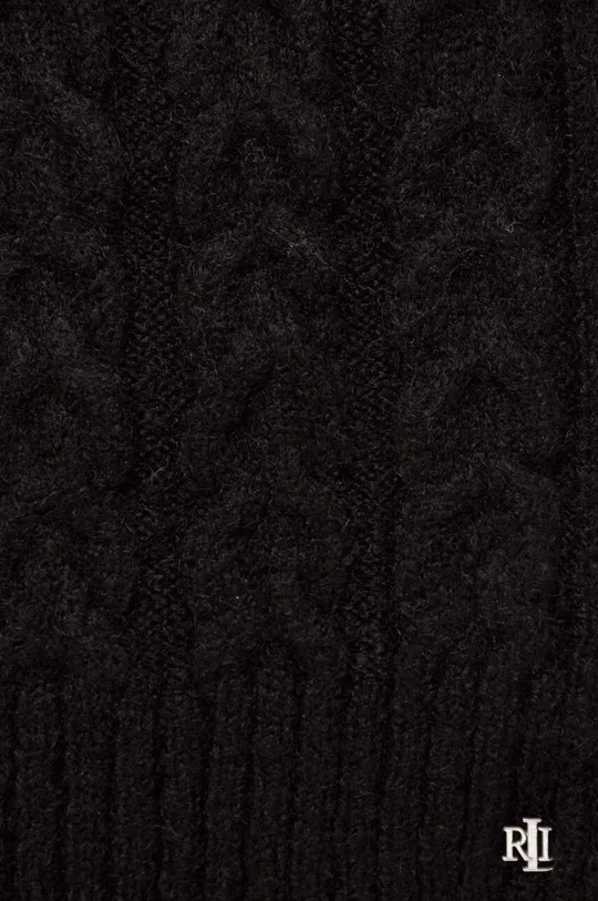Šál s prímesou vlny Lauren Ralph Lauren čierna