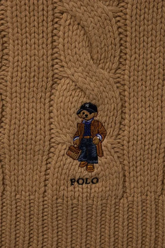 Вовняний шарф Polo Ralph Lauren бежевий