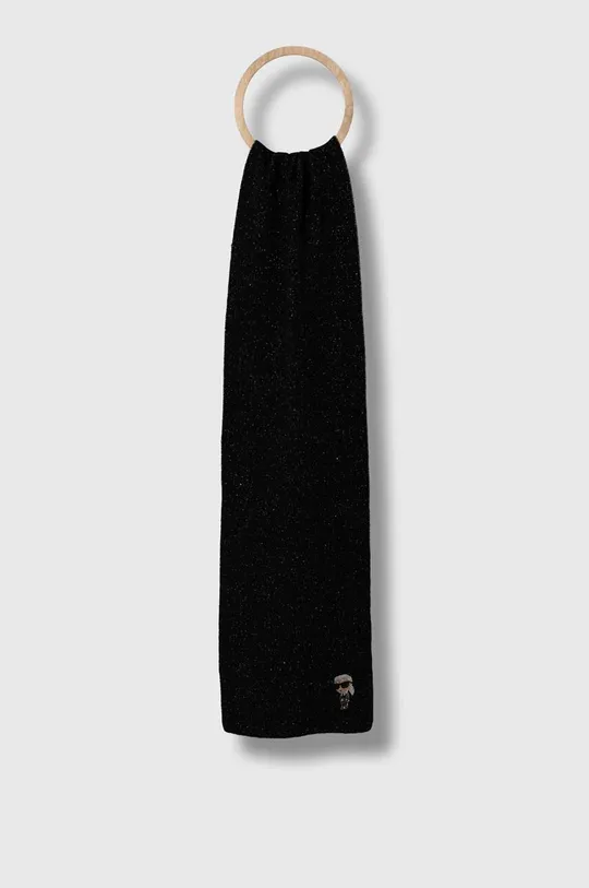 чорний Вовняний шарф Karl Lagerfeld Жіночий