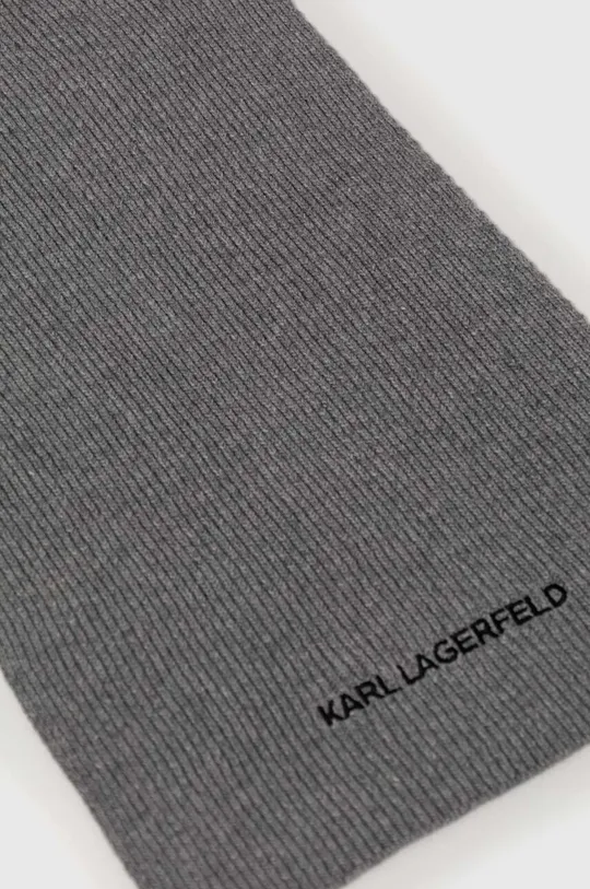 Шарф з домішкою вовни Karl Lagerfeld сірий