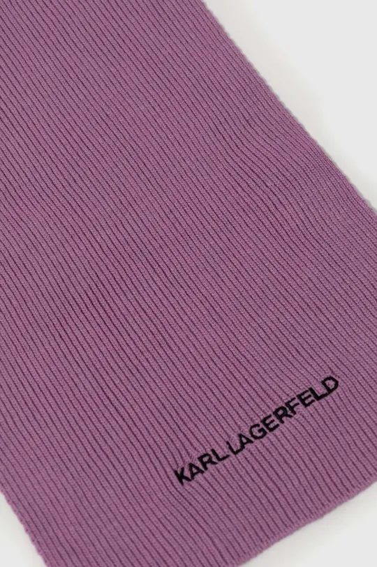 Шарф з домішкою вовни Karl Lagerfeld фіолетовий