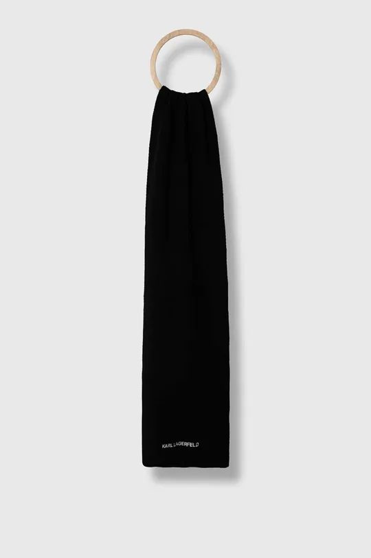 črna Šal s primesjo volne Karl Lagerfeld Ženski