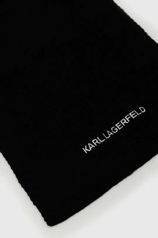 Šál s prímesou vlny Karl Lagerfeld čierna