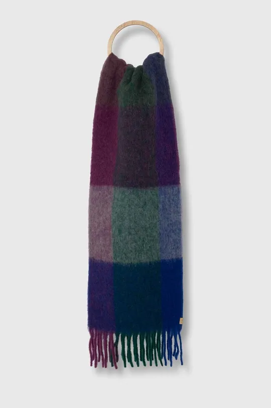 зелений Вовняний шарф Woolrich Multicolor Wool Check Scarf Жіночий