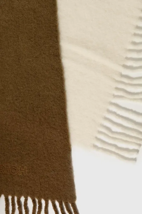 Шерстяной шарф Woolrich Alpaca Wool Ombre Scarf коричневый