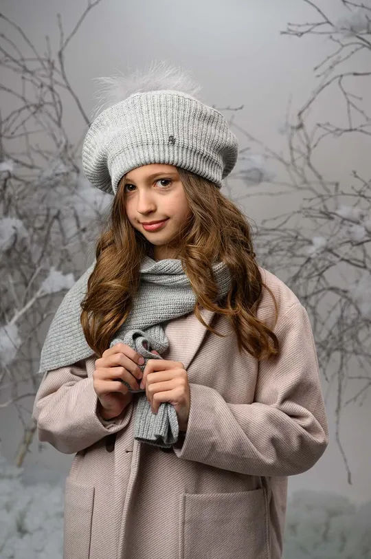 siva Dječji šal s primjesom vune Jamiks ALMA Za djevojčice