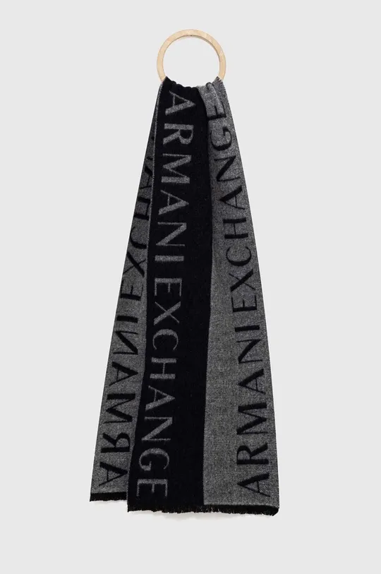 Шерстяной шарф Armani Exchange шерсть голубой 954300.3F150