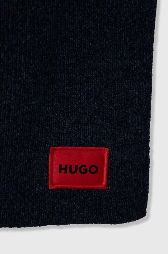 Шерстяной шарф HUGO тёмно-синий