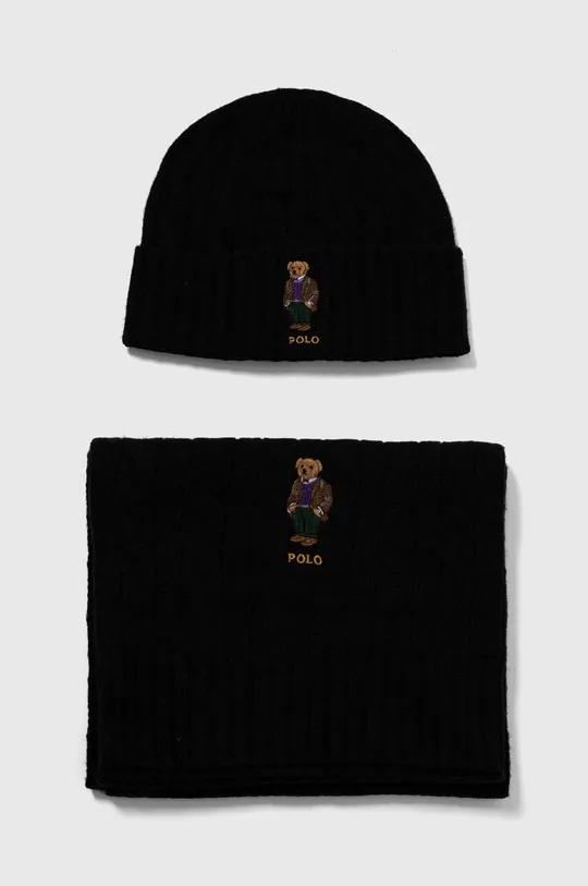 чёрный Шерстяная шапка и шарф Polo Ralph Lauren Мужской