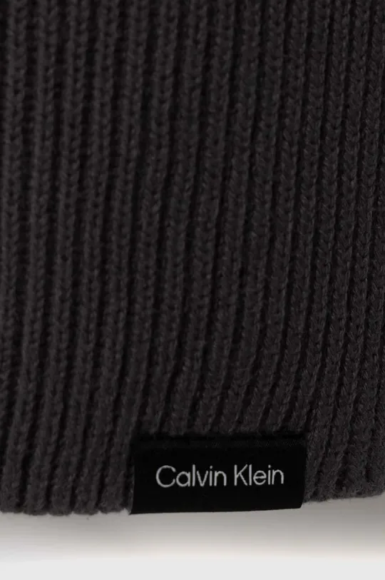 Calvin Klein sciarpa con aggiunta di cachemire grigio