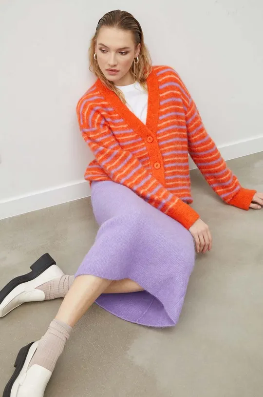 fioletowy American Vintage spódnica wełniana