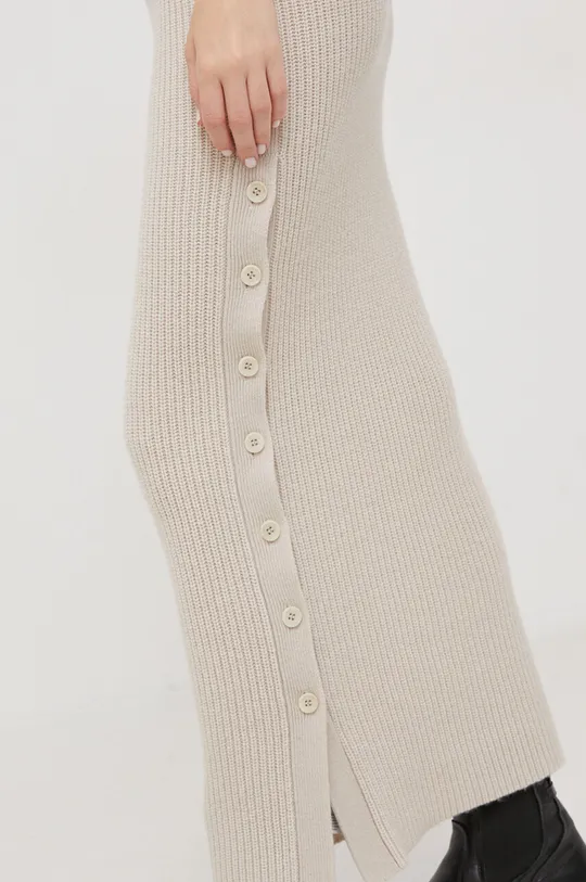 béžová Vlnená sukňa Calvin Klein